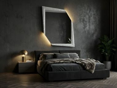 Specchio con illuminazione da parete COMETA Arte Riflessa