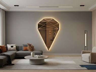 Specchio con illuminazione da parete DIAMANTE Arte Riflessa