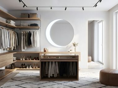 Specchio rotondo da parete con illuminazione LUNA Arte Riflessa
