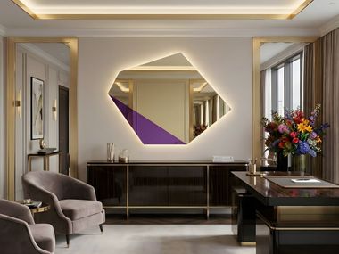 Hexagonal wall-mounted mirror with lighting STELLA Arte Riflessa