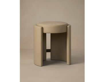 Upholstered leather stool CUFF Articolo Studios