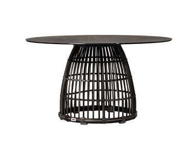 Round garden table with sintered stone top BAMBOO Artie