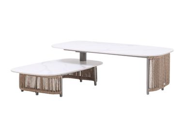 Set of rectangular garden coffee tables in sintered stone MAUI Artie
