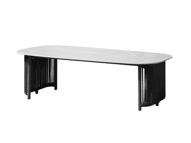 Low square Sintered stone garden side table MAUI Artie