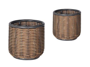 Round wicker garden vase MUSES Artie