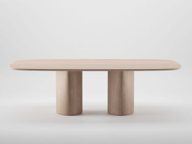 Oval solid wood dining table COLUMN Artisan