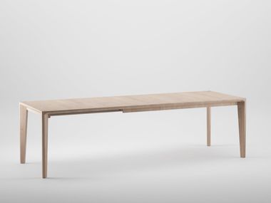 Extending solid wood dining table HANNY Artisan