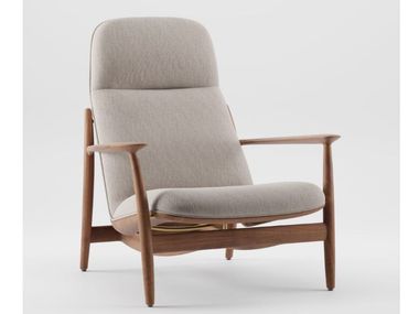 High-back fabric armchair with armrests NILA Artisan