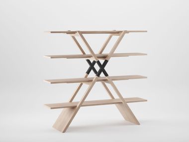 Double-sided solid wood shelving unit X Artisan