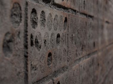 Glass-fibre 3D Wall Cladding with brick effect HERITAGE PERFORADO Artstone Panel Systems