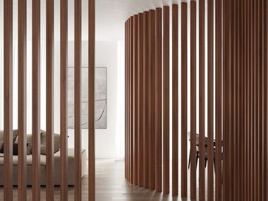Modulare Trennwandsystem aus Holz SLATFORM Atelier Casabella