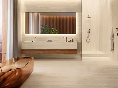 Atlas Plan, TRAVERTINO ROMANO SAND Rivestimento in gres porcellanato effetto marmo