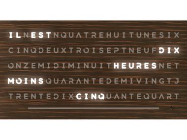 Luminous word clock in ebony AURACHRONIS 100 AuraChronis