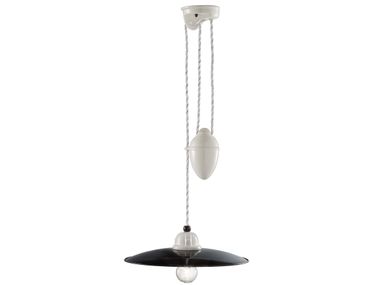 Adjustable ceramic pendant lamp B&W FERROLUCE