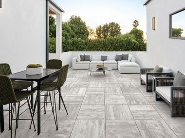 Reconstructed stone outdoor floor tiles MEGA 50X50 BAGATTINI