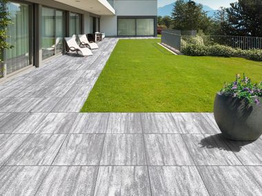 Reconstructed stone outdoor floor tiles MEGADRAIN® BAGATTINI