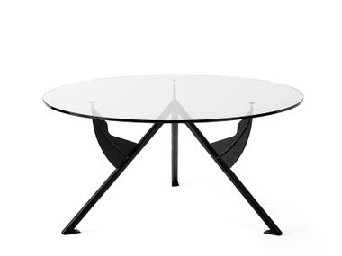 Round crystal and steel table PRESIDENT M	 BALERI ITALIA