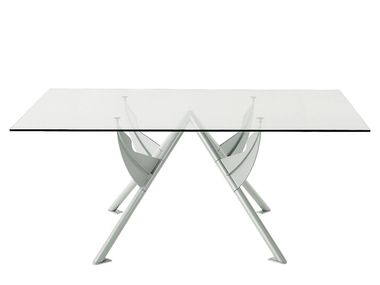 Rectangular crystal and steel table PRESIDENT M	 BALERI ITALIA