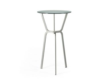 High round table in aluminum and glass ROOTS BALERI ITALIA
