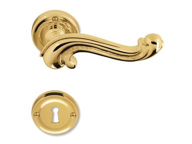 Brass door handle with lock BAROCCO | Door handle Colombo Design