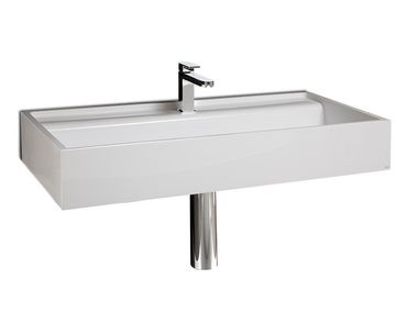 Lavabo sospeso rettangolare in resina BASE LARGE Vallvé
