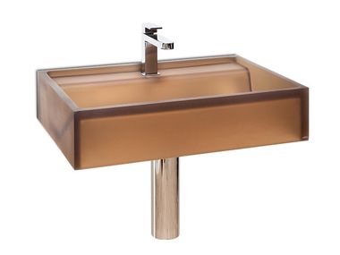 Lavabo sospeso rettangolare in resina BASE SMALL Vallvé