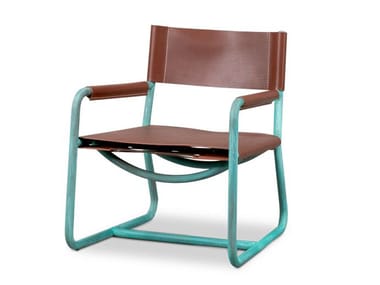 Leather garden chair RIMINI