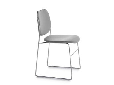 Stackable sled base upholstered chair BAY R Crassevig