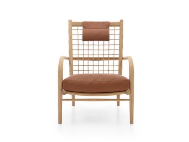 High-back oak armchair and armrests ALVAR B&B Italia