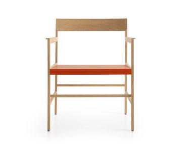 Wooden chair with armrests METRIC B&B Italia
