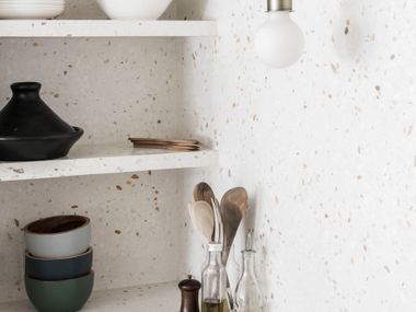 Kitchen furniture coating terrazzo effect BEALSTONE BEAL International