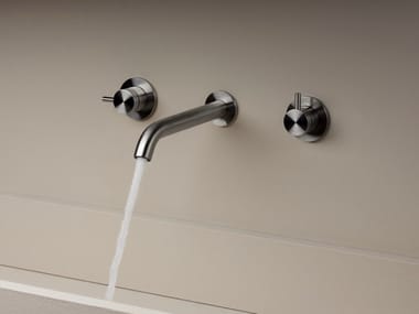 BEAMTECH, TIMELESS TL59 Miscelatore per lavabo a 3 fori a muro in acciaio inox con aeratore
