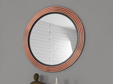 Specchio rotondo con cornice da parete TUBE ROUND BISELARTE
