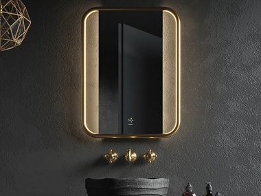 Specchio bagno da parete con illuminazione integrata con cornice TUBE BISELARTE