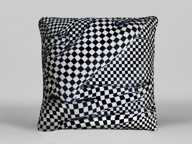 Cuscino quadrato sfoderabile in velluto BLACK AND WHITE PEOPLE PATTERN HENZEL STUDIO
