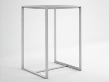 Square thermo lacquered aluminium high table BLAU