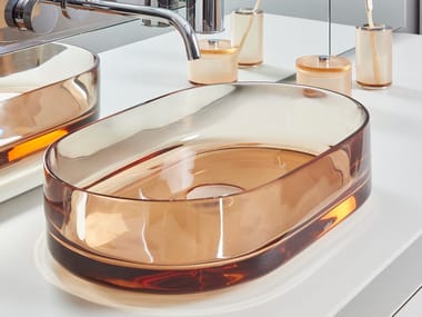 Countertop oval resin washbasin BORDA | Washbasin