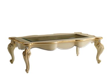Rectangular wood and glass central coffee table BOTERO VOLPI