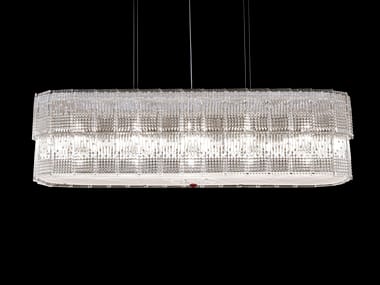 Lampada a sospensione rettangolare in cristallo TUILE DE CRISTAL PICCADILLY Baccarat