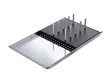 Coprivasca forato in acciaio inox con scolapiatti removibile in HPL 1CIFX Barazza