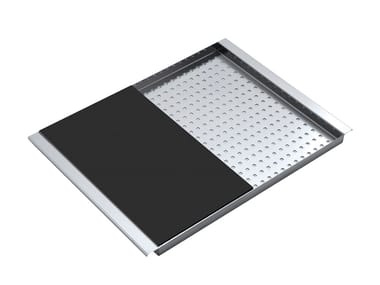 Coprivasca forato in acciaio inox con tagliere in HPL 1CITN Barazza