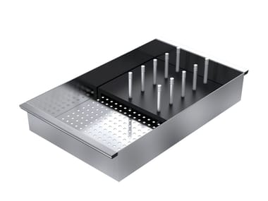 Vassoio forato in acciaio inox con scolapiatti removibile in HPL 1VSFX Barazza