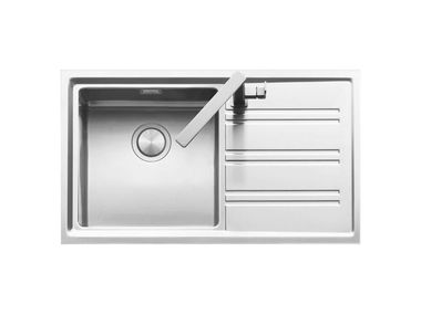 Built-in single stainless steel sink with drainer EASY 1LES91RD 1LES91RS Barazza