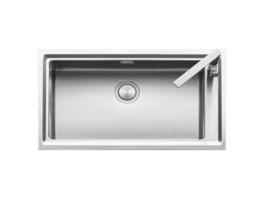 Built-in single stainless steel sink EASY 1LES91R Barazza