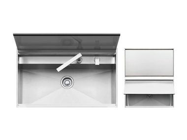 Built-in single stainless steel sink LAB COVER 1LLB90 Barazza