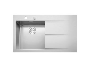 Built-in stainless steel sink with drainer MOOD 1LMDR91D 1LMDR91S Barazza