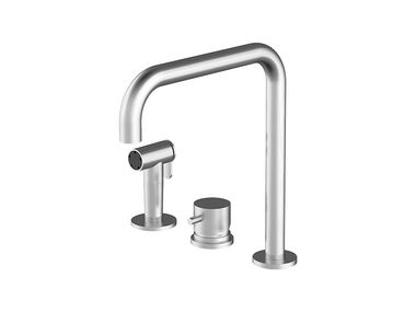 Miscelatore da cucina in acciaio inox con doccetta estraibile KIT TOP 1RUBMRKT Barazza