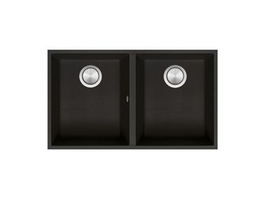 2 bowl undermount composite material sink SOUL 1QSO82NS Barazza