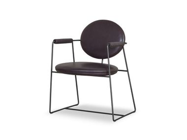Silla tapizada de cuero con brazos GEMMA Baxter