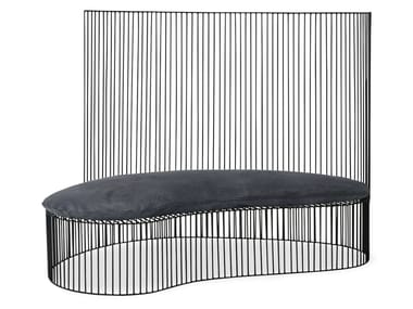 Panca in metallo con schienale GINESTRA VESTITA Baxter